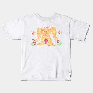 Happy Easter. Cute Easter bunny for kids and adults. Festive design for the whole family. Cartoon character Kids T-Shirt
